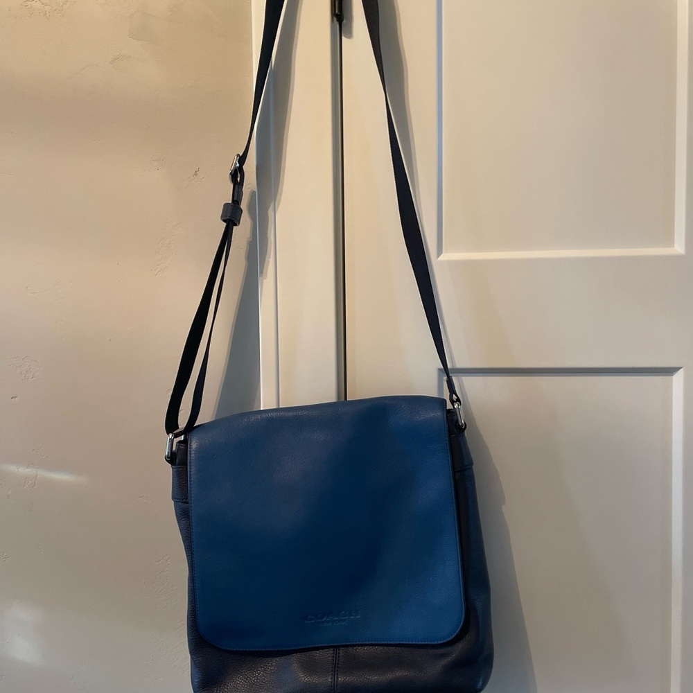 Blue Leather Coach Bag